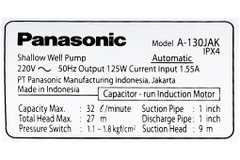 Máy bơm tăng áp Panasonic A 130JAK 125W
