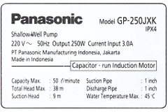 Máy bơm chân không hút đẩy Panasonic GP 250JXK 250W