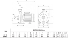 Máy bơm ly tâm Pentax CR 100 (750W - Italy)