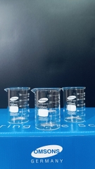 Cốc thủy tinh 100ml có mỏ, chia vạch, Hãng OMSONS GERMANY