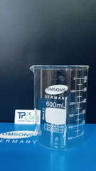 Cốc thủy tinh 600ml có mỏ, chia vạch, Hãng OMSONS GERMANY