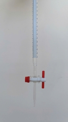 Buret thẳng khóa nhựa PTFE 25ml, Class B, Hãng OMSONS GERMANY