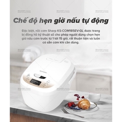 Nồi cơm điện tử Sharp 1.8L Ks-com191EV-Gl. Hàng chính hãng bảo hành 12 tháng