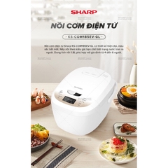 Nồi cơm điện tử Sharp 1.8L Ks-com191EV-Gl. Hàng chính hãng bảo hành 12 tháng