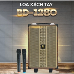 Loa Kéo Karaoke Mini Bass 3 Tấc 30cm Công Suất 260W Vàng Trắng Có Đọc USB Thẻ Nhớ