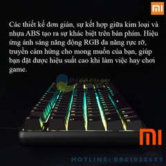 Bàn phím cơ gaming Xiaomi RGB 104K đèn led 14 chế độ