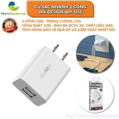 Củ sạc nhanh 2 cổng USB WK DESIGN WP-U56