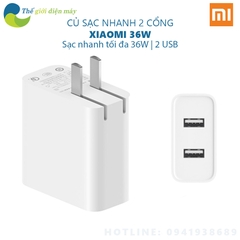 Củ sạc nhanh 2 USB Xiaomi AD07ZM 36W