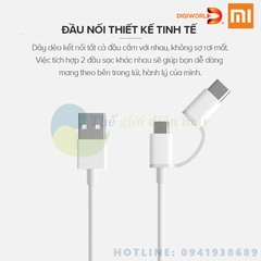 Dây sạc Xiaomi 2 trong 1 Micro Usb và type C 1m SJX02ZM