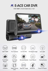 Camera hành trình oto 2 camera ngoài và camera trong xe Car DVR 2 Lens Dash Cam 4.0 Inch 1080p