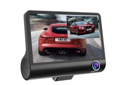 Camera hành trình oto 2 camera ngoài và camera trong xe Car DVR 2 Lens Dash Cam 4.0 Inch 1080p