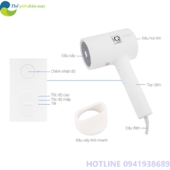 [Bản quốc tế] Máy sấy tóc Xiaomi IONIC Hair Dryer công suất 1800W, 3 chế độ sấy