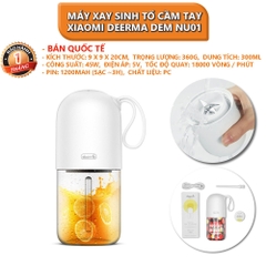 [Bản quốc tế ] Máy xay sinh tố cầm tay không dây Xiaomi Deerma DEM NU01 dung tích 300ml