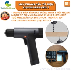 Máy khoan bắn vít điện cầm tay thông minh Xiaomi Mijia Gen 2 8 mũi khoan, 24 đầu vít, pin 2000mah