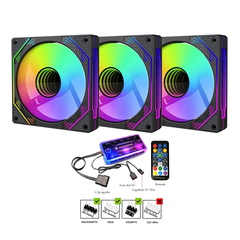 COMBO 3 FAN LED VÔ CỰC ARGB COOLER F3 KÈM HUB SYNS 5V