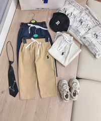 SET 3 QUẦN DÀI KAKI THÊU NGỰA BÉ TRAI