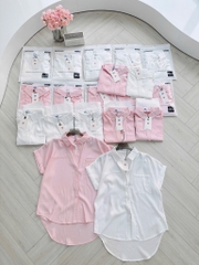 ÁO SƠ MI GU TÚI TRƯỚC HỒNG TRẮNG NỮ SẴN (SALE 80k)