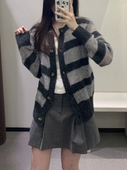 ÁO LEN CARDIGAN PHỐI KẺ ZRRR SẴN