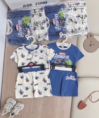 SET 2 BỘ CỘC TAY AVENGERS TONE XANH DƯƠNG BÉ TRAI