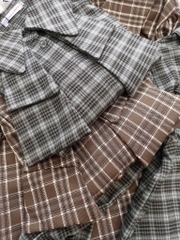 ÁO SƠ MI GU KẺ NƠ 2 LỚP DÀI TAY NỮ SẴN (XẢ 79k)