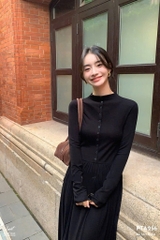 VÁY PHỐI CỔ LIỀN CÚC GIỮA NỮ