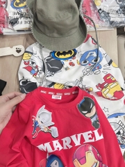 SET 2 BỘ DÀI IRONMAN MARVAL ĐEN ĐỎ GHI BÉ TRAI SẴN