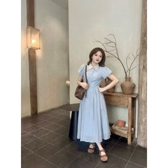 VÁY XOÈ NHẸ CỔ TRẮNG NỮ