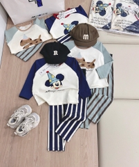 SET 2 BỘ DÀI CHÓ MK QUẦN KẺ SỌC BÉ TRAI