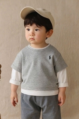 SET 3 ÁO DÀI TAY CỔ TRÒN PHỐI TAY BÉ TRAI SẴN