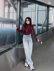 ÁO ZIP LÓT LÔNG CỔ TRÒN ĐỎ ĐÔ NỮ THU ĐÔNG SẴN