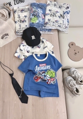 SET 2 BỘ CỘC TAY AVENGERS TONE XANH DƯƠNG BÉ TRAI