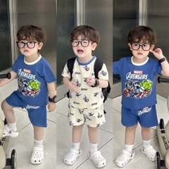 SET 2 BỘ CỘC TAY AVENGERS TONE XANH DƯƠNG BÉ TRAI