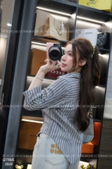 ÁO SƠ MI KẺ TAY LỬNG 2 MÀU NỮ