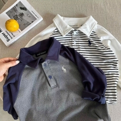 SET 4 ÁO POLO DÀI TAY CAO CẤP BÉ TRAI SẴN