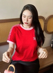 PHÔNG VALENTINE ADIDAS TIM PHỐI CỔ CỘC TAY NỮ SẴN