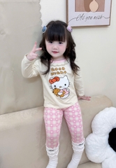 SET 2 BỘ DÀI MÈO HELLO KITTY TONE BE BÉ GÁI SẴN (SALE 99k)