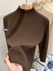 ÁO LEN GÂN CỔ LƯỢN SÓNG NỮ THU ĐÔNG