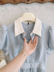 VÁY XOÈ NHẸ CỔ TRẮNG NỮ