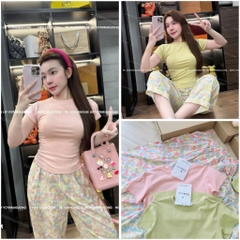 BỘ QUẦN PHỐI REN MIX ÁO DÍP NỮ