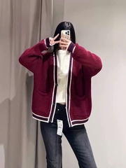 ÁO LEN CADIGAN MẬN Z.ARA PHỐI VIỀN NỮ THU ĐÔNG