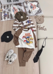SET 2 BỘ DÀI PAW PATRAL TONE NÂU KẺ BÉ TRAI