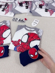 BỘ DÀI NGƯỜI NHỆN NHŨ PHỐI MÀU GHI THAN BÉ TRAI SẴN