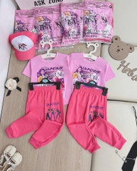 SET BỘ DÀI HỒNG HUNTRX QUẦN DÀI BOM BÉ GÁI SẴN