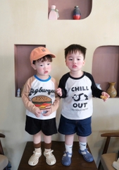 SET 3 ÁO Ô TÔ GẤU HAMBUGER DÀI TAY BÉ TRAI SẴN(XẢ 108k)