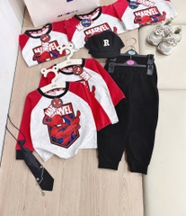 SET BỘ DÀI NGƯỜI NHỆN – QUẦN CHÂN CUA ĐỎ ĐEN BÉ TRAI