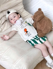 SET 2B CỘC TAY KHỦNG LONG TONE VÀNG XANH CHO BÉ TRAI