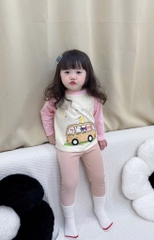 SET DÀI LABABU ĐÍNH NỔI ĐÁNG YÊU – MỀM MỊN CHUẨN COTTON XỊN BÉ GÁI