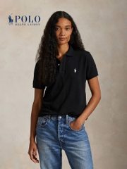 ÁO POLO ĐEN CỘC TAY THÊU NGỰA NỮ