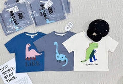 SET 3 ÁO KHỦNG LONG CỘC TAY BÉ TRAI