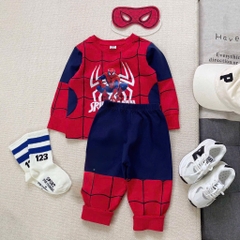 SET BỘ COTTON DÀI NHỆN SPIDER - MAN KÈM MẶT NẠ 2M CHO BÉ TRAI